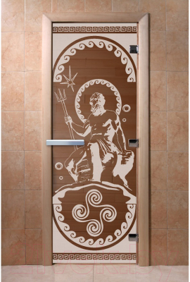 Стеклянная дверь для бани/сауны Doorwood Посейдон 70x190 / DW01265 (бронза)