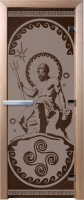 Стеклянная дверь для бани/сауны Doorwood Посейдон 80x200 / DW03447 (графит матовый) - 