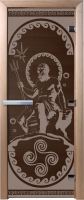 Стеклянная дверь для бани/сауны Doorwood Посейдон 80x200 / DW03446 (графит) - 