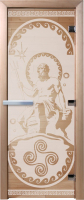 Стеклянная дверь для бани/сауны Doorwood Посейдон 70x190 / DW01266 (сатин) - 