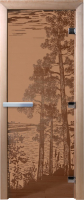Стеклянная дверь для бани/сауны Doorwood Рассвет 70x190 / DW01271 (бронза матовый) - 