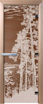 Стеклянная дверь для бани/сауны Doorwood Рассвет 70x190 / DW01272 (бронза)
