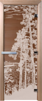 Стеклянная дверь для бани/сауны Doorwood Рассвет 80x200 / DW01548 (бронза) - 