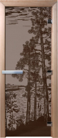 Стеклянная дверь для бани/сауны Doorwood Рассвет 70x190 / DW02834 (графит матовый) - 
