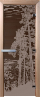 Стеклянная дверь для бани/сауны Doorwood Рассвет 70x180 / DW03590 (графит) - 