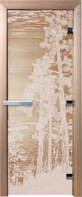 Стеклянная дверь для бани/сауны Doorwood Рассвет 70x190 / DW01315 (прозрачный)