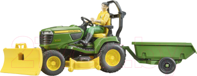 Трактор игрушечный Bruder John Deere с прицепом и фигуркой / 62-104