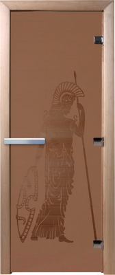 Стеклянная дверь для бани/сауны Doorwood Рим 70x190 / DW01278 (бронза матовый)
