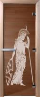 Стеклянная дверь для бани/сауны Doorwood Рим 70x190 / DW01279 (бронза) - 