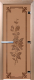 Стеклянная дверь для бани/сауны Doorwood Розы 60x200 / DW03509 (бронза матовый) - 