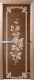 Стеклянная дверь для бани/сауны Doorwood Розы 80x200 / DW01550 (бронза) - 
