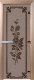 Стеклянная дверь для бани/сауны Doorwood Розы 70x190 / DW03394 (графит матовый) - 
