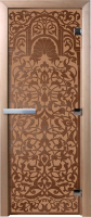 Стеклянная дверь для бани/сауны Doorwood Флоренция 70x190 / DW01000 (бронза матовый) - 