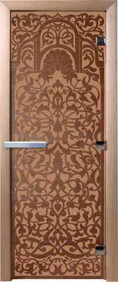 Стеклянная дверь для бани/сауны Doorwood Флоренция 70x190 / DW01000 (бронза матовый)