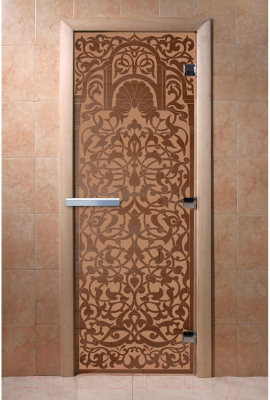 Стеклянная дверь для бани/сауны Doorwood Флоренция 70x190 / DW01000 (бронза матовый)