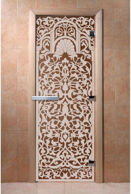 Стеклянная дверь для бани/сауны Doorwood Флоренция 80x200 / DW00999 (бронза)