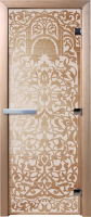 Стеклянная дверь для бани/сауны Doorwood Флоренция 70x190 / DW01001 (прозрачный) - 