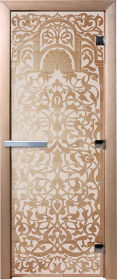 Стеклянная дверь для бани/сауны Doorwood Флоренция 80x200 / DW01002 (прозрачный)