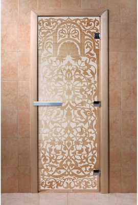 Стеклянная дверь для бани/сауны Doorwood Флоренция 80x200 / DW01002 (прозрачный)