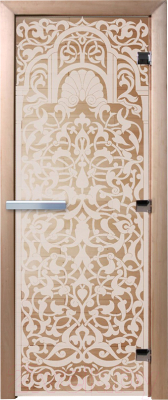 Стеклянная дверь для бани/сауны Doorwood Флоренция 80x200 / DW01536 (сатин)