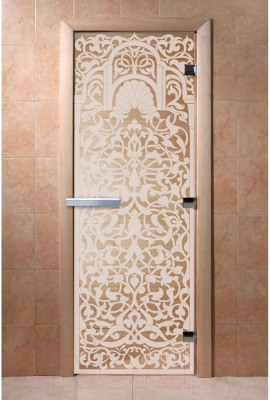 Стеклянная дверь для бани/сауны Doorwood Флоренция 80x200 / DW01536 (сатин)