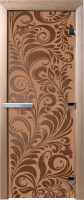 Стеклянная дверь для бани/сауны Doorwood Хохлома 70x190 / DW01294 (бронза матовый) - 