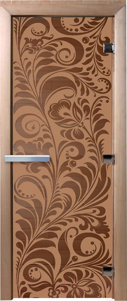 Стеклянная дверь для бани/сауны Doorwood Хохлома 80x200 / DW02352