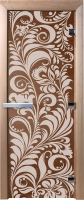 Стеклянная дверь для бани/сауны Doorwood Хохлома 70x190 / DW01211 (бронза) - 