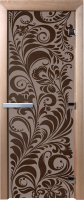 Стеклянная дверь для бани/сауны Doorwood Хохлома 70x190 / DW02827 (графит матовый) - 