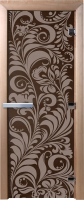 Стеклянная дверь для бани/сауны Doorwood Хохлома 70x190 / DW03395 (графит) - 