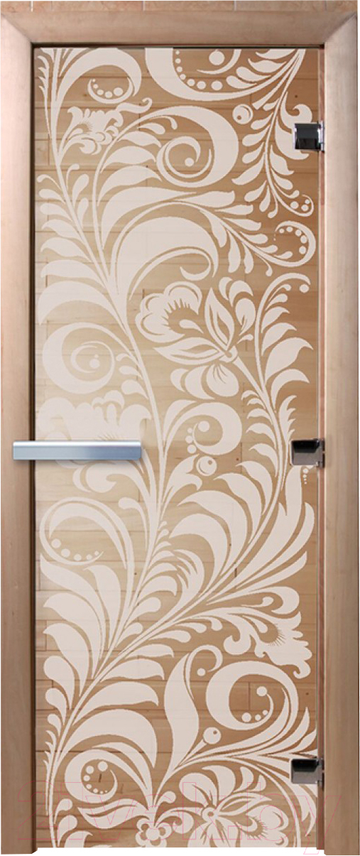 Стеклянная дверь для бани/сауны Doorwood Хохлома 70x190 / DW01320