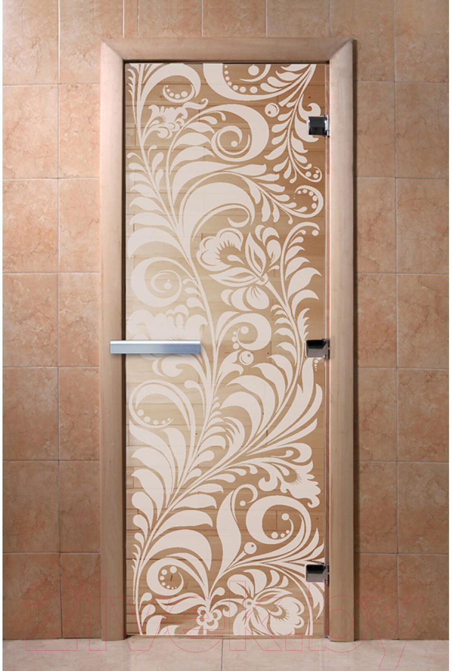 Стеклянная дверь для бани/сауны Doorwood Хохлома 70x190 / DW01320