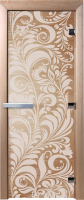 Стеклянная дверь для бани/сауны Doorwood Хохлома 70x190 / DW01320 (прозрачный) - 