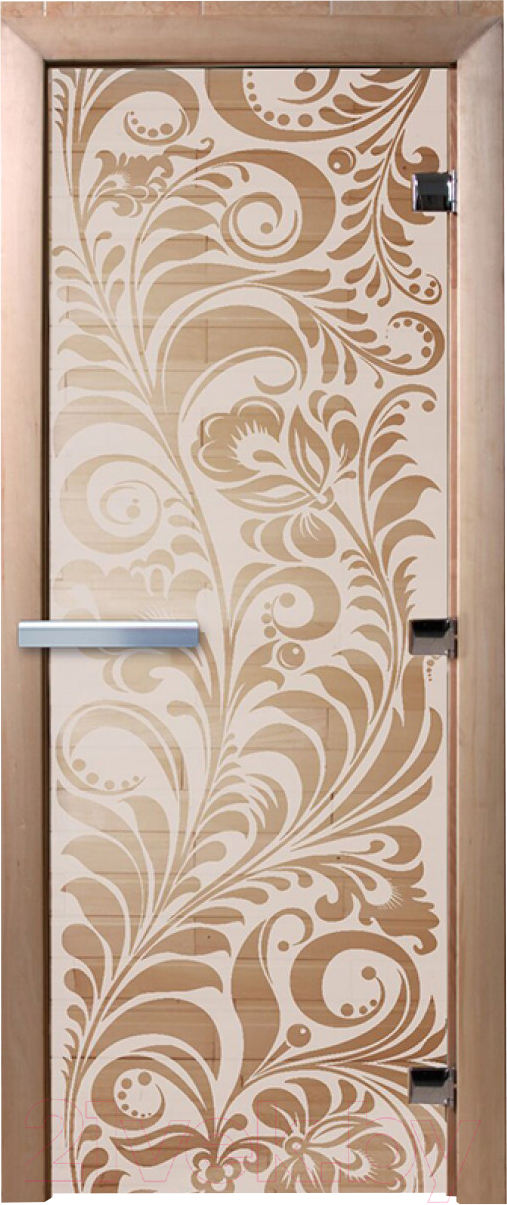 Стеклянная дверь для бани/сауны Doorwood Хохлома 70x190 / DW01539