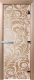 Стеклянная дверь для бани/сауны Doorwood Хохлома 70x190 / DW01539 (сатин) - 