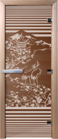 Стеклянная дверь для бани/сауны Doorwood Япония 70x190 / DW01114 (бронза) - 