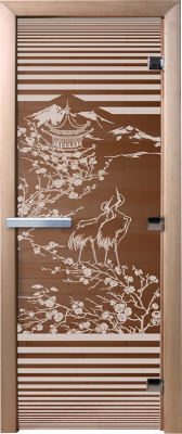Стеклянная дверь для бани/сауны Doorwood Япония 80x200 / DW01305