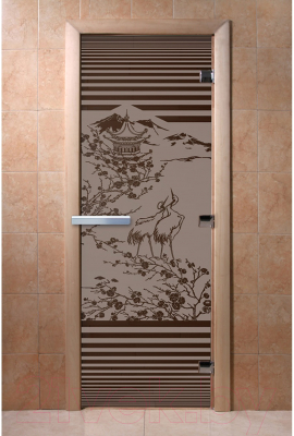 Стеклянная дверь для бани/сауны Doorwood Япония 70x190 / DW02762 (графит матовый)