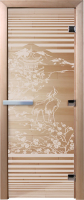 Стеклянная дверь для бани/сауны Doorwood Япония 70x190 / DW02681 (прозрачный) - 