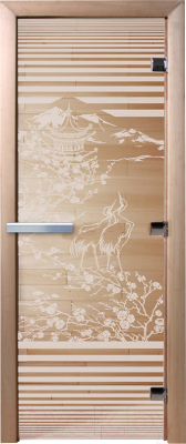 Стеклянная дверь для бани/сауны Doorwood Япония 70x190 / DW02681 (прозрачный)