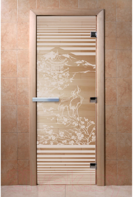 Стеклянная дверь для бани/сауны Doorwood Япония 70x190 / DW02681 (прозрачный)