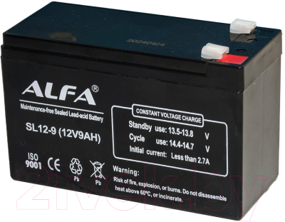 Изображение товара Аккумуляторная батарея ALFA battery SL12-9 (12V-9Ah)