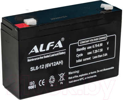 Батарея для ИБП ALFA battery SL6-12 (6V-12Ah)