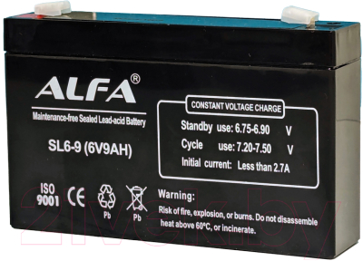 Батарея для ИБП ALFA battery SL6-9 (6V-9Ah)