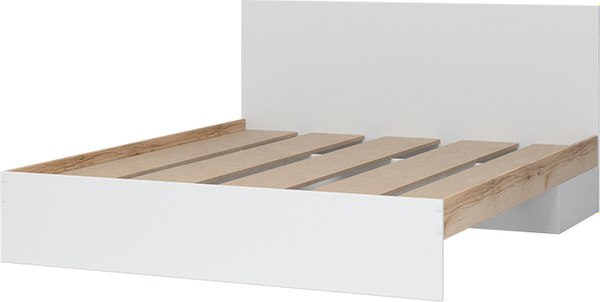 Двуспальная кровать Стендмебель Юкки КР 1600 160x200 (белый/дуб делано)
