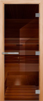 Стеклянная дверь для бани/сауны Doorwood Эталон 70x120 / DW02736-Л (бронза) - 