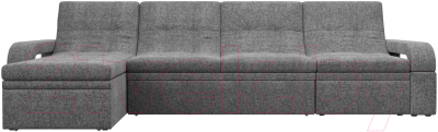 Диван угловой Лига Диванов Лига-035 Лонг левый / 121531L (рогожка серый)