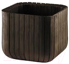 Кашпо Keter Wood Look Cube Planter S 17202066 / 230226 (коричневый)