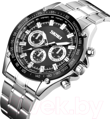 Часы наручные мужские Skmei 1366 (серебристый/черный)