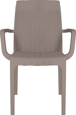 Стул пластиковый Ellastik Plast Rattan Ola Dom (серый) - 
